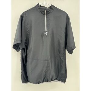 Easton 1/4 Zip Alpha Cage Jacket Men's L Black Short Sleeve Baseball Batting
